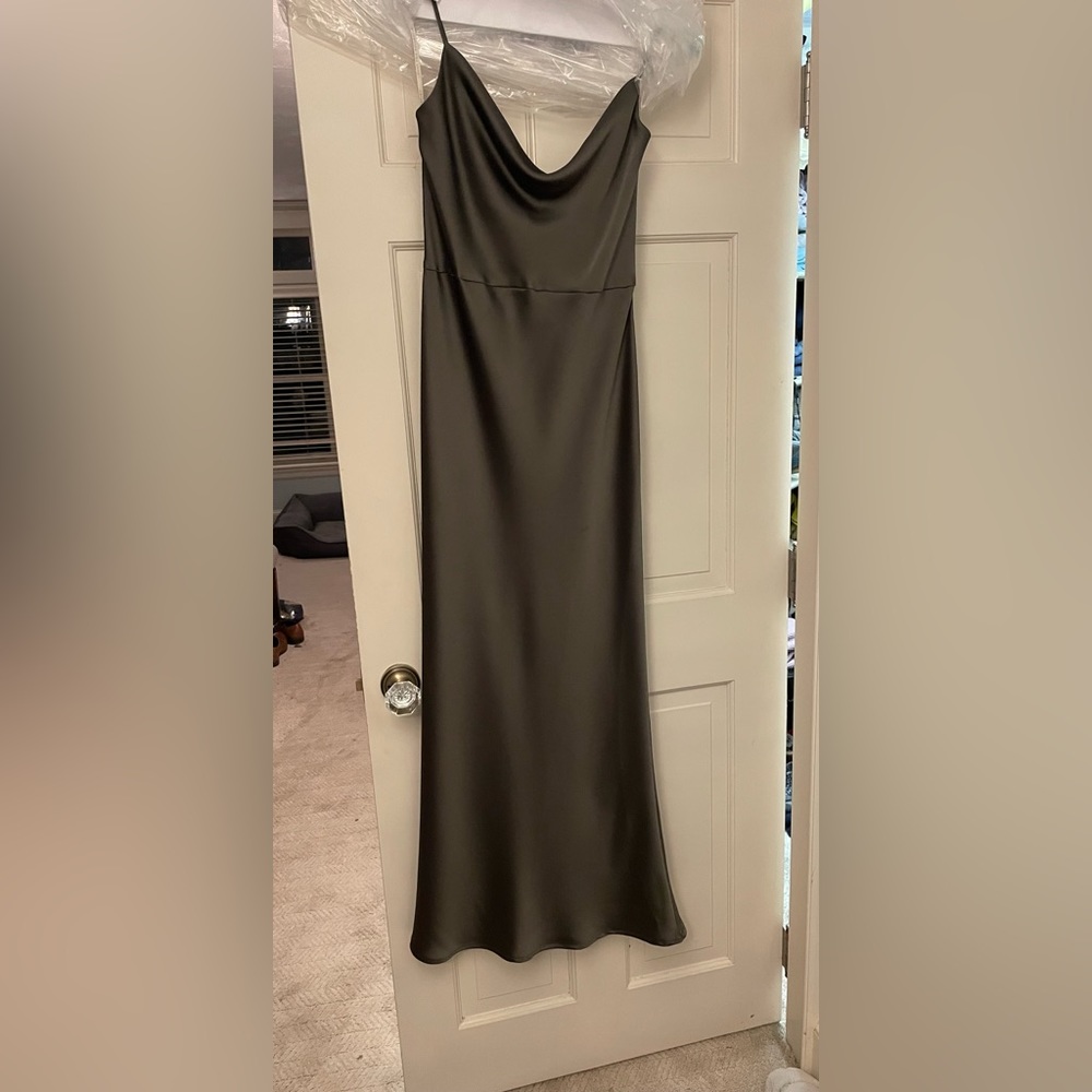 Jenny Yoo Sylvie Silk gown olive size 8